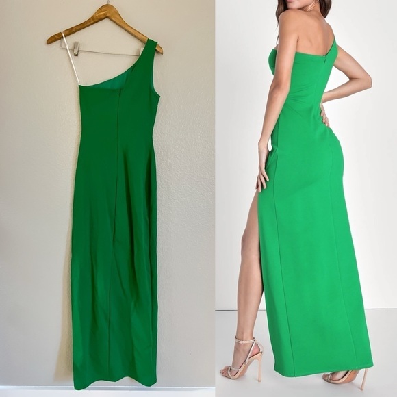 Good Times Only Green One-Shoulder Maxi Dress - Picture 3 of 8